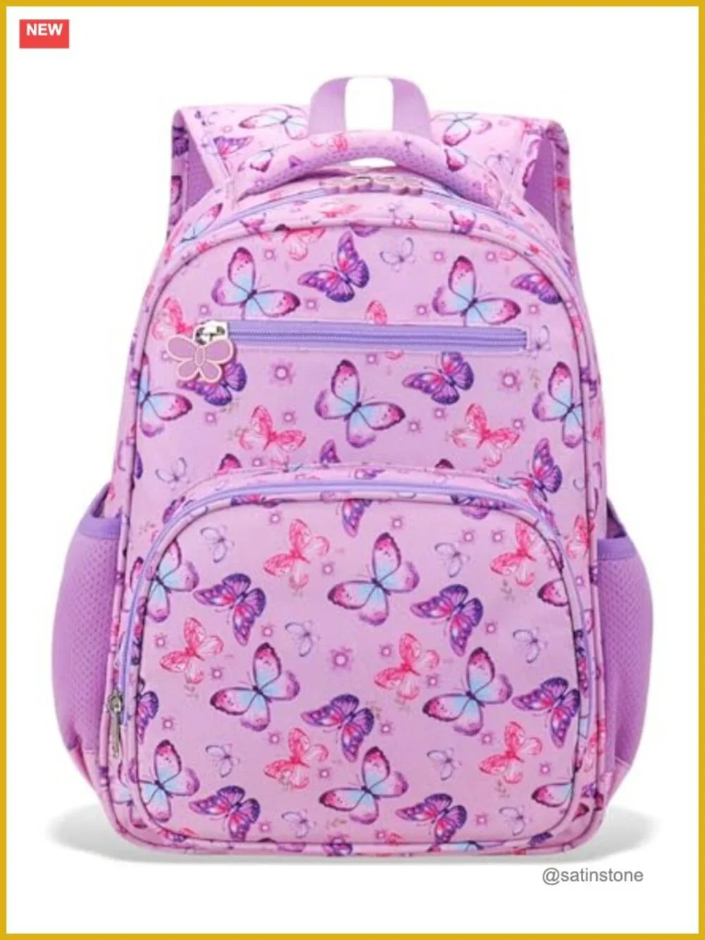 Kids Backpack for Girls 15 Inch School Bookbag Butterfly Design Kindergarten